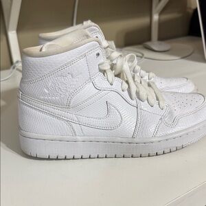 Nike Air Jordan Women's All-White Textured Sneakers